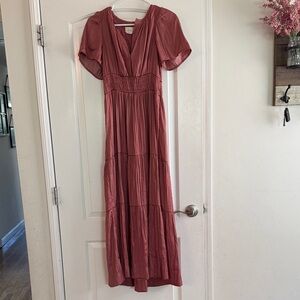 Elegant Dusty Rose Maxi Dress